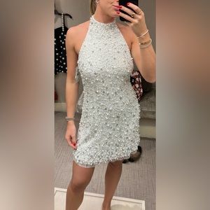 Aiden Mattox white beaded dress brand new